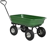 Kinzo Gartenkarre - Gartenwagen mit Kippfunktion - Bollerwagen - Handwagen 75 Liter - 200 kg Ladekapazität Garten Gartenkarre