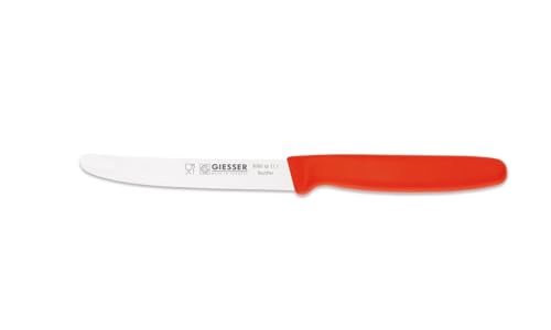 Giesser Messer 5er Set Brötchenmesser Tomatenmesser Küchenmesser glatt Klinge 11cm - rot