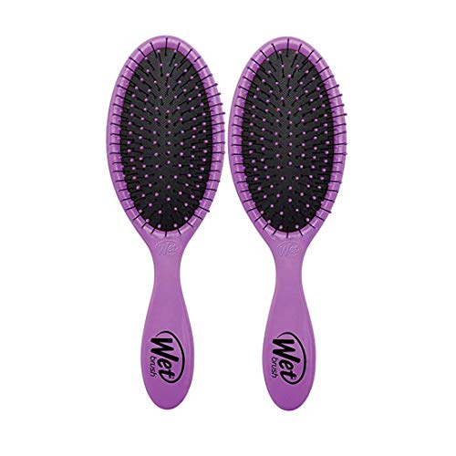 Wet Brush Original Detangler Haarbürste - Lila (2er-Pack) - Exklusive ultraweiche IntelliFlex-Borsten - Gleiten Sie mit Leichtigkeit durch Verwicklungen für alle Haartypen - Für Frauen, Männer.