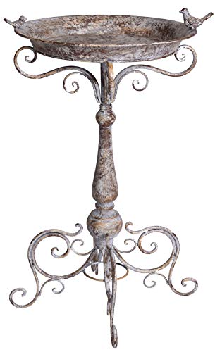 Vogeltränke Shabby Chic Vogelbad Metallschale Vogelbadewanne Tränke 74 cm aja188 Palazzo Exklusiv