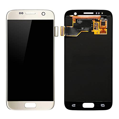 MicroSpareparts Mobile LCD Screen with Digitizer Assembly Gold Without, MSPP73861 (Assembly Gold Without Samsung Logo,Samsung Galaxy S7 Series)