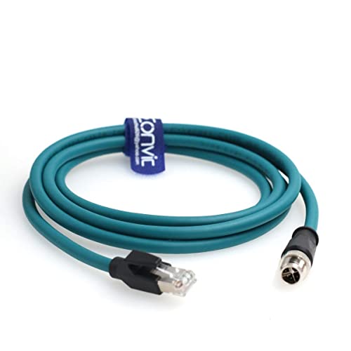 Eonvic Cognex Industrial Ethernet M12 X-Type auf RJ45 High-Flex Kabel (1 m, blau)
