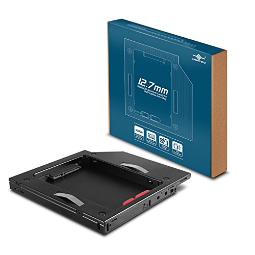 Vantec SSD/HDD Aluminum Caddy for 12.7mm ODD Laptop Drive Bay (MRK-HC127A-BK)