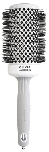 Olivia Garden - Expert Blowout Shine Haarbürste, Weiß und Grau, 55