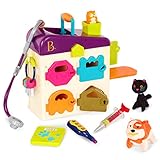 B. toys by Battat - B. Pet Vet - Tierarztkoffer mit Arzt Zubehör und Plüschtieren für Kinder ab 2 Jahren (8 Teile)