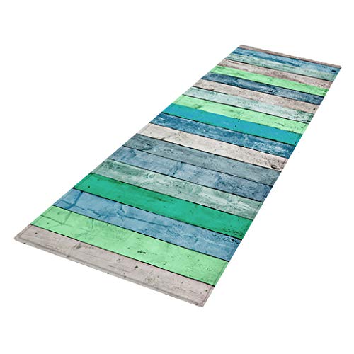PETSOLA Küchenläufer Teppichläufer rutschfest waschbar Läufer Küchenteppich Teppich Schmutzfangmatte Eingangsmatte für Innen und außen - Blau, 40 x 120 cm