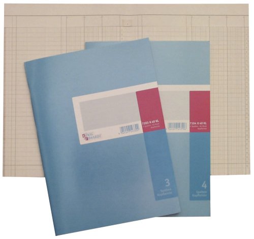 Spaltenbuch mit festem Kopf - Größe: A4, 3 Spalten, 40 Blatt