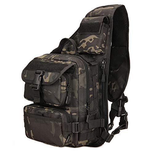 YFNT Tactical Sling Bag Pack Military Rover Schulter Sling Rucksack Umhängetasche für die Jagd Camping Trekking,Wüste Digital (Nacht Tarnung)