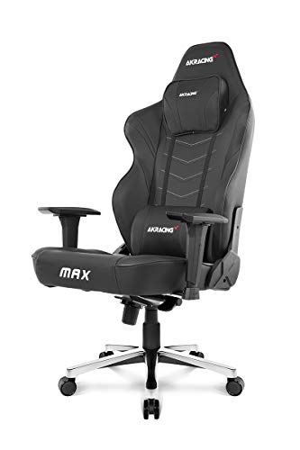 Akracing Master Max Wide Gaming Stuhl, für PC/PS4/XBOX/Nintendo, Schreibtischstuhl mit Kissen, PU-Kunstleder, schwarz
