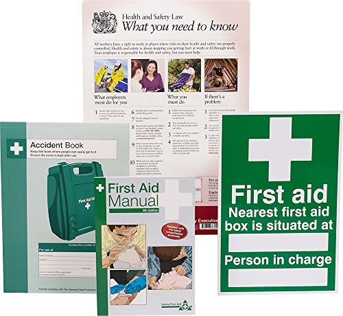 Safety First Aid HSE Compliance Pack with HSE Law Poster, Unfallbuch, Erste-Hilfe-Handbuch und Schild
