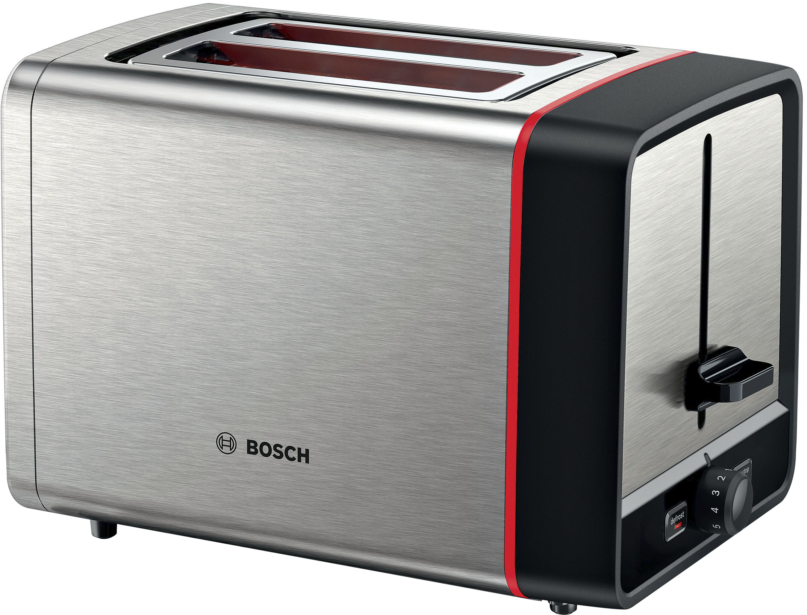 Bosch Kompakt Toaster MyMoment TAT6M420, 970 W, integr. Auftau-/Aufwärmfunktion, integrierter Brötchenaufsatz, Brotzentrierung, Edelstahl