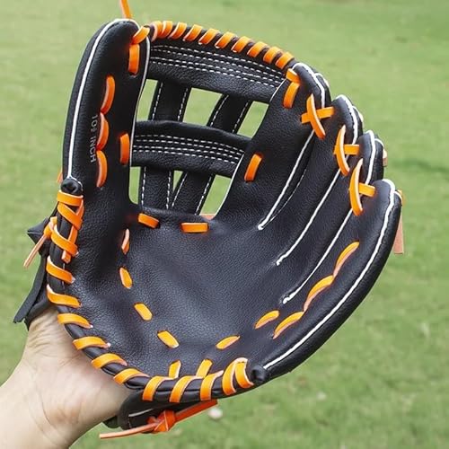 DFJOENVLDKHFE Leder-Baseball-Handschuhe, Outdoor-Pitching-Handschuhe, Softball-Übungsausrüstung, Linkshänder-Handschuhe for das Jugendtraining (Color : 11.5inch Black)