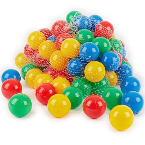 Bieco Bälle für Bällebad | 100 Stück, Größe ca. 6 cm | Bunte Bälle | Kinder Bällebad Bälle | Plastic Balls | Geeignetes Bällebad für Babys | Bällebad Kinder