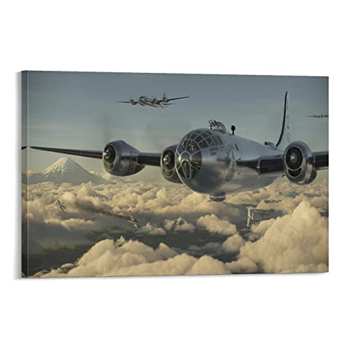 QITEX Wohnzimmer Bilder 50x70cm (Kein Rahmen) B-29 Thunder Bomber Flugzeug Junge Poster Leinwand Gemälde Poster und Wand Bilder Bilderdruck Moderne Familie Schlafzimmer Dekor Poster