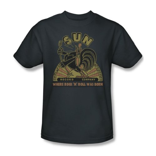 Sun Records - So Rooster Erwachsene T-Shirt in der Holzkohle, Medium, Charcoal