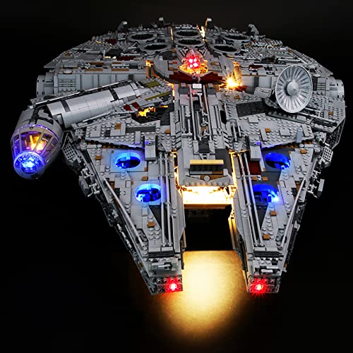 Für Lego Star Wars Millennium Falcon 75192 Modell Beleuchtung LED Beleuchtungsset, mit 3 in 1 Verlängerungskabel, Licht Set Kompatibel Mit Lego 75192 Bausteinen Modell(Nicht Enthalten Modell)