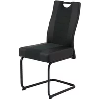 920483 DANIELA S schwarz Kunstleder / Webstoff Esszimmerstuhl Schwingstuhl Küchenstuhl für Essgruppe