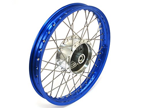 Speichenrad (Felge 1,50x16 in Blau, Speichen in Edelstahl und Nabe Tuning) 16 (alle Moped-Typen)