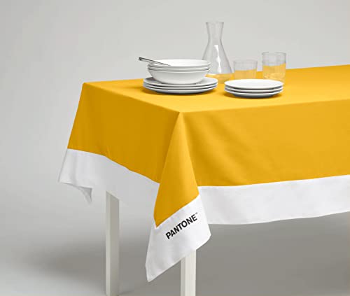 Pantone™ - Rechteckige Tischdecke für 6-Sitzer, 140 x 180 cm, 100 % Baumwolle, 220 g, Gelb