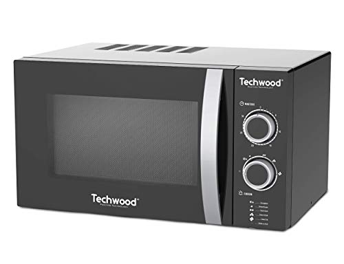 Techwood Mikrowelle TMO-2539, 25 Liter, 900 Watt Leistung, Drehteller (Ø 27 cm), schwarz/silber
