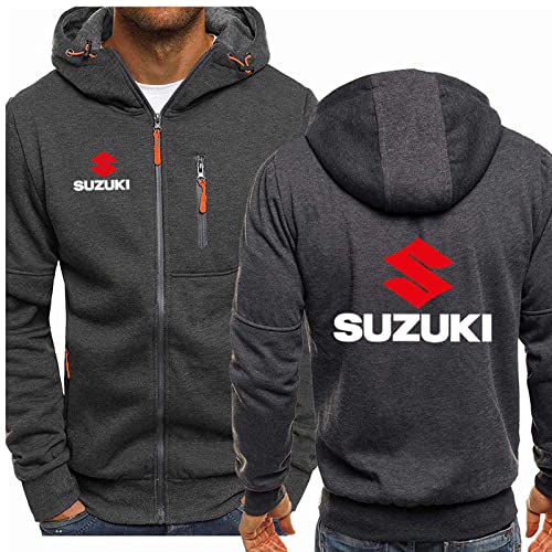 Herren Hoodie Jacken Sweatshirts mit durchgehendem Reißverschluss - Suzuki Print Leichte Mäntel Dünne Outwear Frühlingsstrickjacke-A2||L