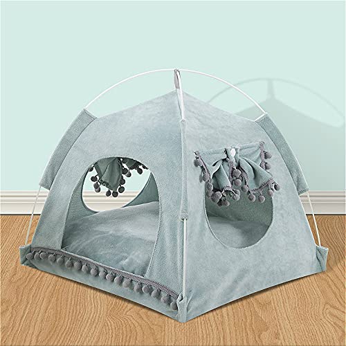 Panjzylds summer pet bed 360-degree full enveloping cat kennel kennel ventilated window double-sided mat, moisture-proof and mould-proof cat and dog tent 48* 48cm