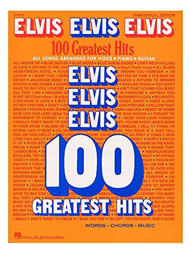 Elvis Elvis Elvis: 100 Greatest Hits. Partitions pour Piano, Chant et Guitare(Boîtes d'Accord)