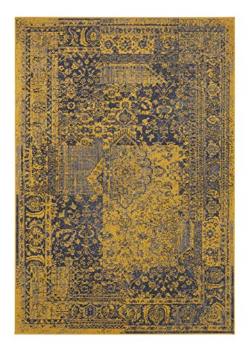 Hanse Home Designer Velours Teppich Plume Gold Anthrazit, 120x170 cm