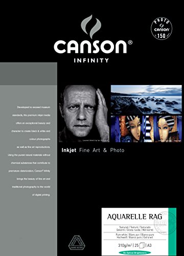 CANSON - Infinity InkJet FineArt Fotopapier ARCHES AQUARELLE RAG A3 - 25 Blatt 310g/qm