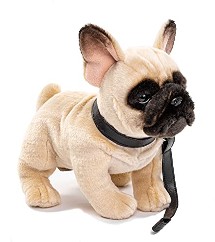 Uni-Toys - Französische Bulldogge mit Leine - 27 cm (Länge) - Hund, Haustier - Plüschtier, Kuscheltier