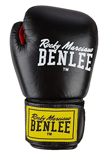 BENLEE Rocky Marciano Leder Boxhandschuh Fighter, Schwarz/Rot,(BLACK/RED) Grösse: 14 oz