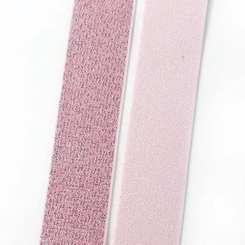 2/3/5 Meter 25-50 mm farbiges Seiden-Nylon-Gummiband Polyester-Gurtband Gürtelband DIY Kleidersäcke Nähzubehör-Rosa-25 mm-2 Meter