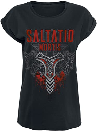 Saltatio Mortis Viking Logo Frauen T-Shirt schwarz 3XL 100% Baumwolle Band-Merch, Bands