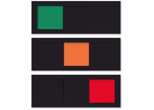 Posta Triageschild - 3 Farbefläche - 2 Schieber - Schwarz - 150x55mm
