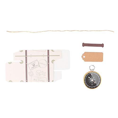 20 Stück Hochzeitsgeschenkbox, Bonbonboxen mit Kompass- und Kraftanhänger für Hochzeitsdekorationen auf Reisen(Golden)