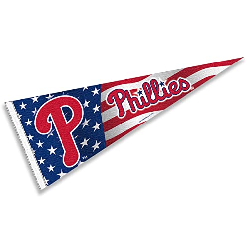 WinCraft Phillies Nation USA Stars and Stripes Pennant Full Size Pennant Flag