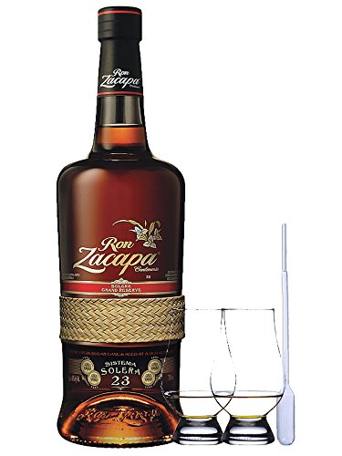 Zacapa Rum Solera Sistema 23 Centenario 0,7 Liter + 2 Glencairn Gläser + Einwegpipette 1 Stück
