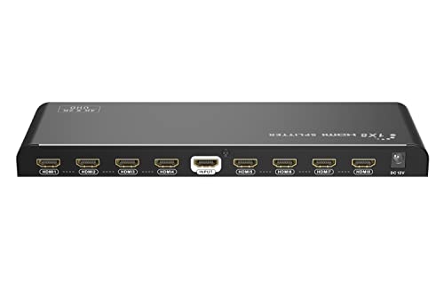 PremiumCord HDMI 2.0 Splitter 1-8 Anschlüsse, 4K x 2K / 60Hz, Full HD, 3D, Schwarz