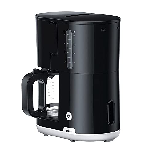 Braun Breakfast1 Filterkaffeemaschine, AromaCafe, OptiBrew-System, automatische Abschaltung, Kaffeemaschine für bis zu 10 Tassen, spülmaschinengeeignet, 1000 W, Schwarz