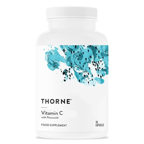 Thorne Vitamin C with Flavonoids - Mischung aus Vitamin C & Zitrus-Bioflavonoiden aus Orangen - Unterstützt Immunsystem, Zellenergie, Kollagenproduktion & Gesundes Gewebe - 90 Kapseln
