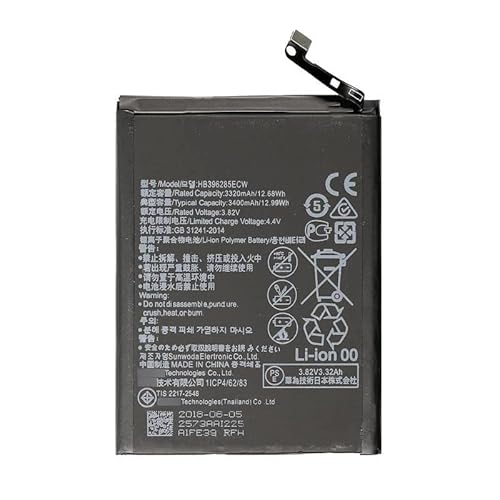 MicroSpareparts Mobile Huawei P20 HB396285ECW Battery 3.82V-12.99Wh 3400mAh Li-ion, MOBX-HU-P20-11 (3.82V-12.99Wh 3400mAh Li-ion Polymer - with Logo)
