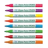 Baker Ross Glasmalstifte in Neonfarben (8 Stück) – perfekt zum Dekorieren von Glasoberflächen