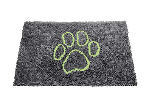 Dog Gone Smart Dirty Dog Mikrofaser-Fußmatte, super saugfähig, maschinenwaschbar mit Rutschfester Unterseite, Größe M, Kaltgrau