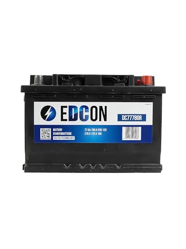 EDCON DC77780R Autobatterie 12V – 77Ah – 780A – Starterbatterie – Bleisäure Ca/Ca Technologie