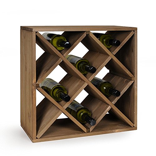 Kesper 12 Fach Wein Flasche, System aufzustellen, 50 x 25 x 50 cm, braun