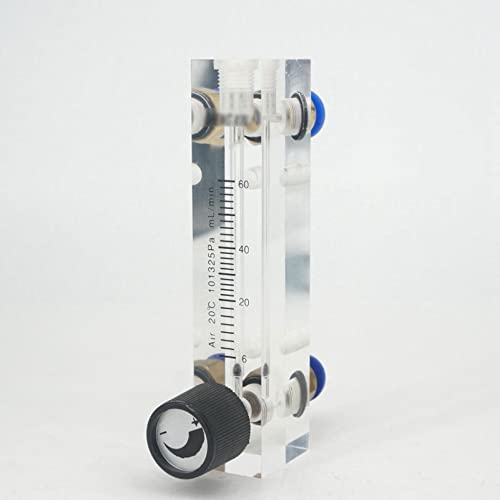 XINRISHENG 6-60mL / min Acrylplatte Typ Luft Stickstoff Durchflussmesser Rotameter mit Steuerventil Push Fit 8mm OD Rohr
