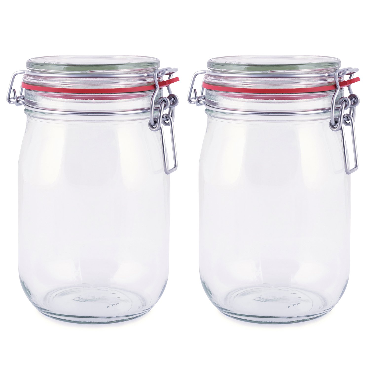 pajoma Drahtbügelglas 4er-Set | 1000 ml Fassungsvermögen inkl. Gummidichtung | Einmachglas Vorratsglas mit Drahtbügelverschluss - Premium Qualität