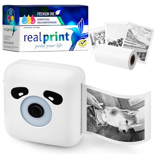 realprint Colibri | Mobiler Thermodrucker | Thermal-Inkjet | Bubble-Jet Drucker mit USB und Bluetooth für Fotos, Bilder, Studium, Notizen auf Thermopapier