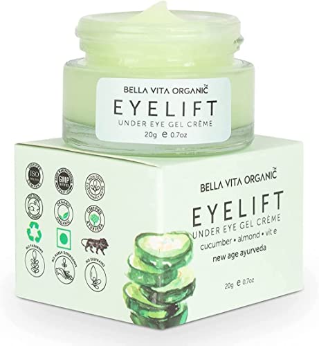Glamorous Hub Bella Vita Organic Eyelift Under Eye Cream Gel für dunkle Ringe, geschwollene Augen, Falten & Entfernung feiner Linien für Frauen & Männer, 20Gms