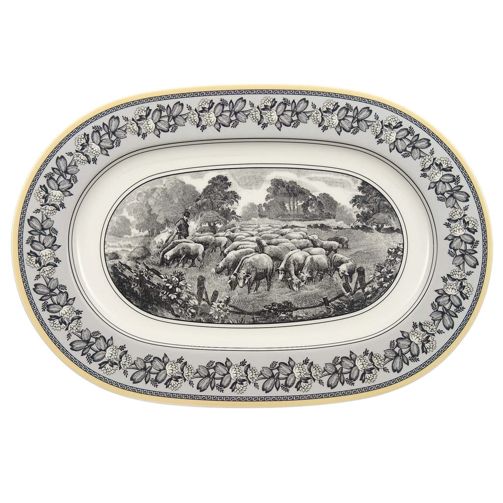 Villeroy und Boch Audun Ferme Platte oval 34 cm, Premium Porzellan
